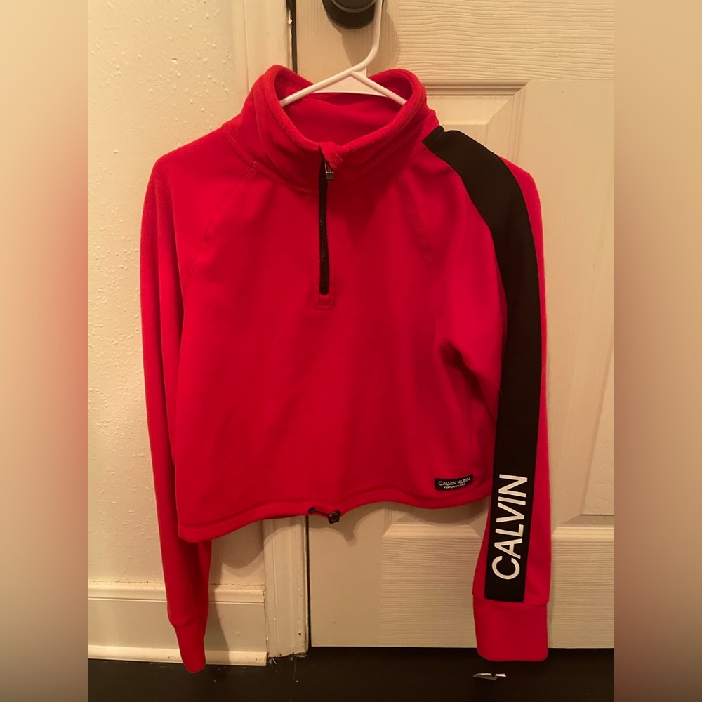 Women’s Calvin Klein Performance Cropped half zip sweater